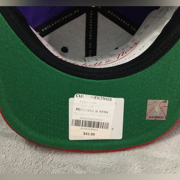 Mitchell & Ness Toronto Raptors Purple and Red Fitted Hat Size 7 1/8 - Picture 6 of 9